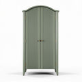 Green wooden wardrobe with ribbed design for bedroom storage 60 x 40 x 150cm