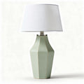 Ceramic table lamp with white fabric shade in green 30 x 30 x 50cm