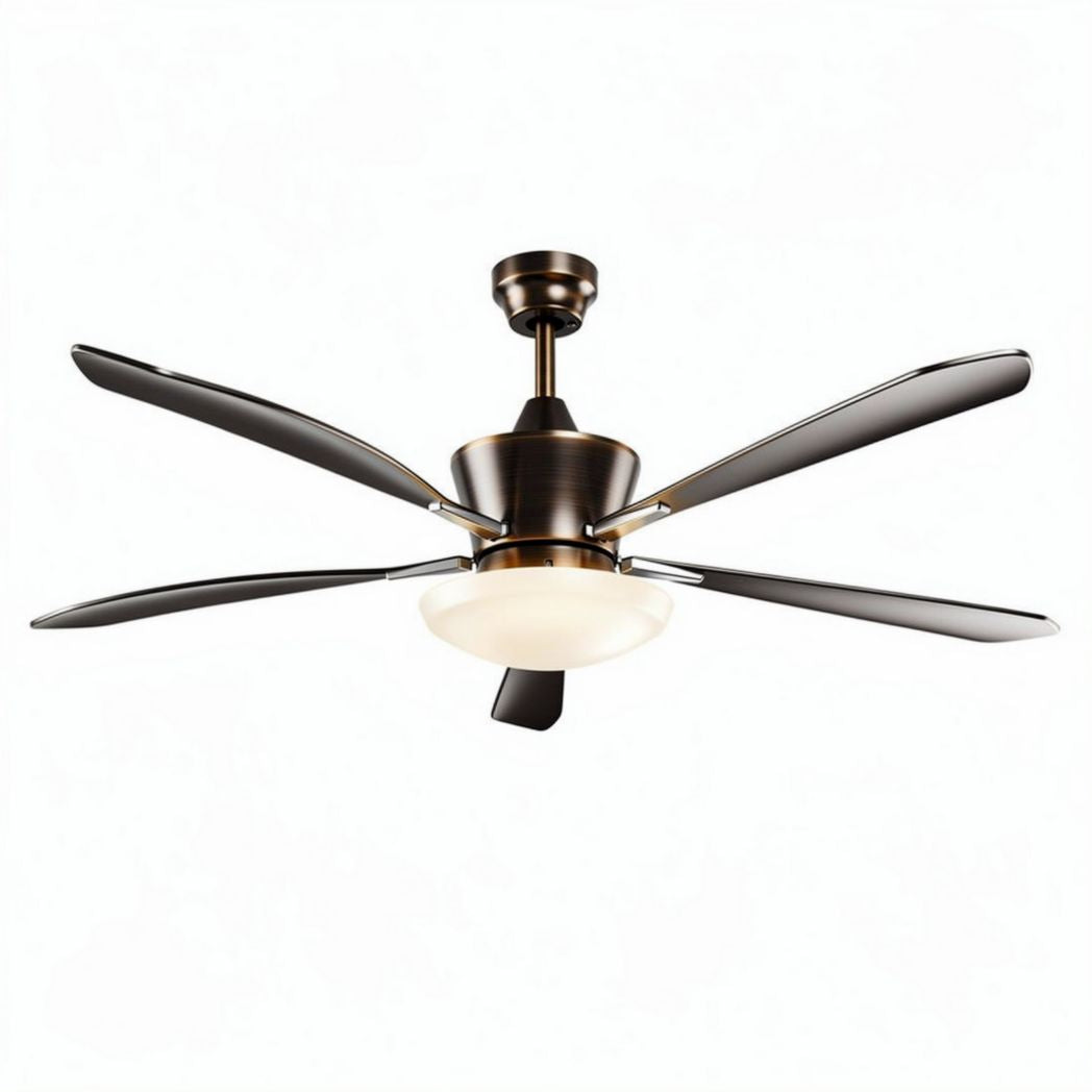 Bronze ceiling fan with integrated light fixture 52 inch for living room bedroom