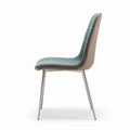 Upholstered dining chair in gray and beige fabric with metal legs 45 x 50 x 85cm